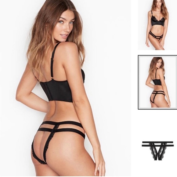 M Victoria’s Secret Very Sexy Strappy Crotchless Cheekini Rare Retired Style - Picture 1 of 8